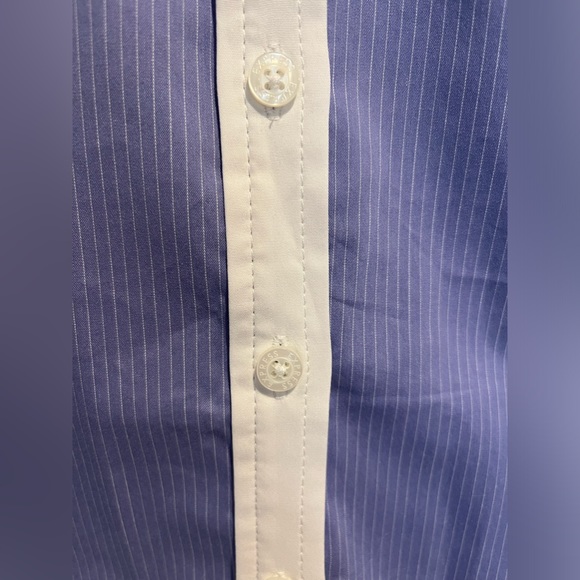 Pin Striped Tailored Button up Dress Shirt - Picture 8 of 8